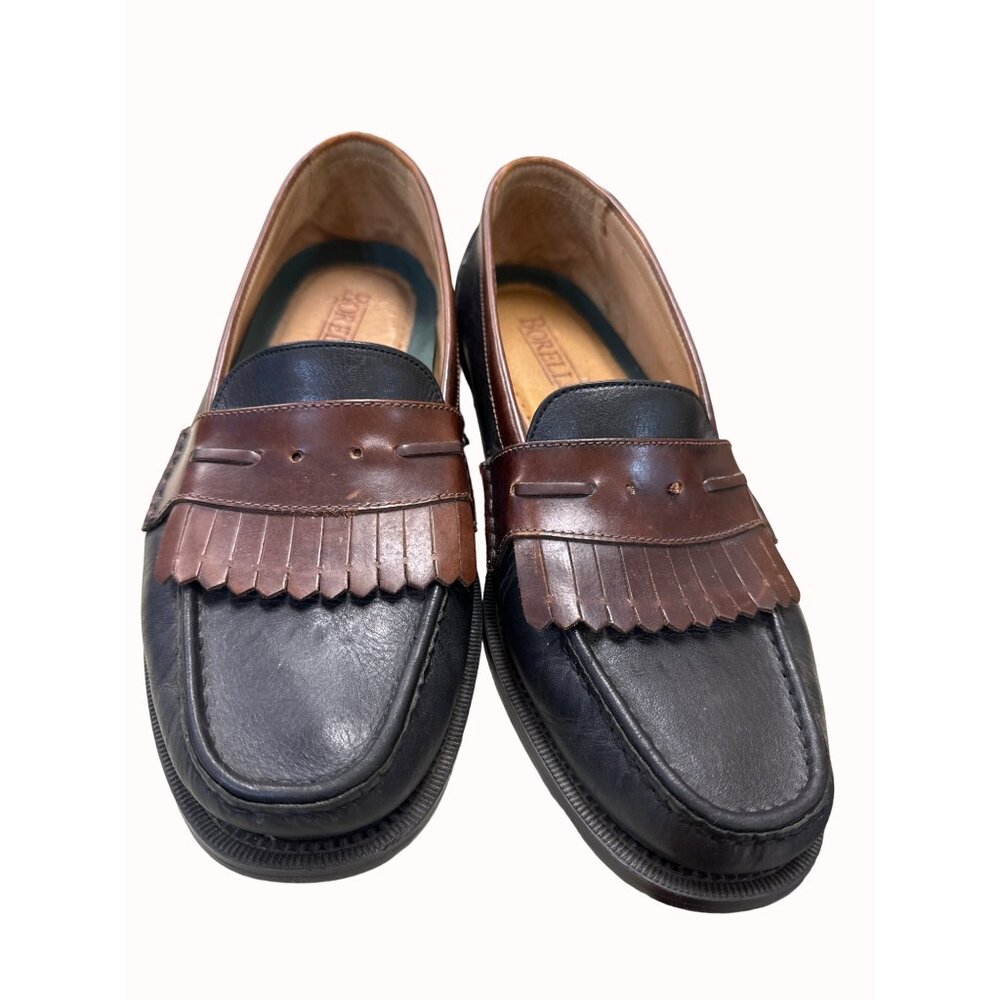 Borelli  Italian men’s brown kilt leather shoes loafers size 11D SKU 4901